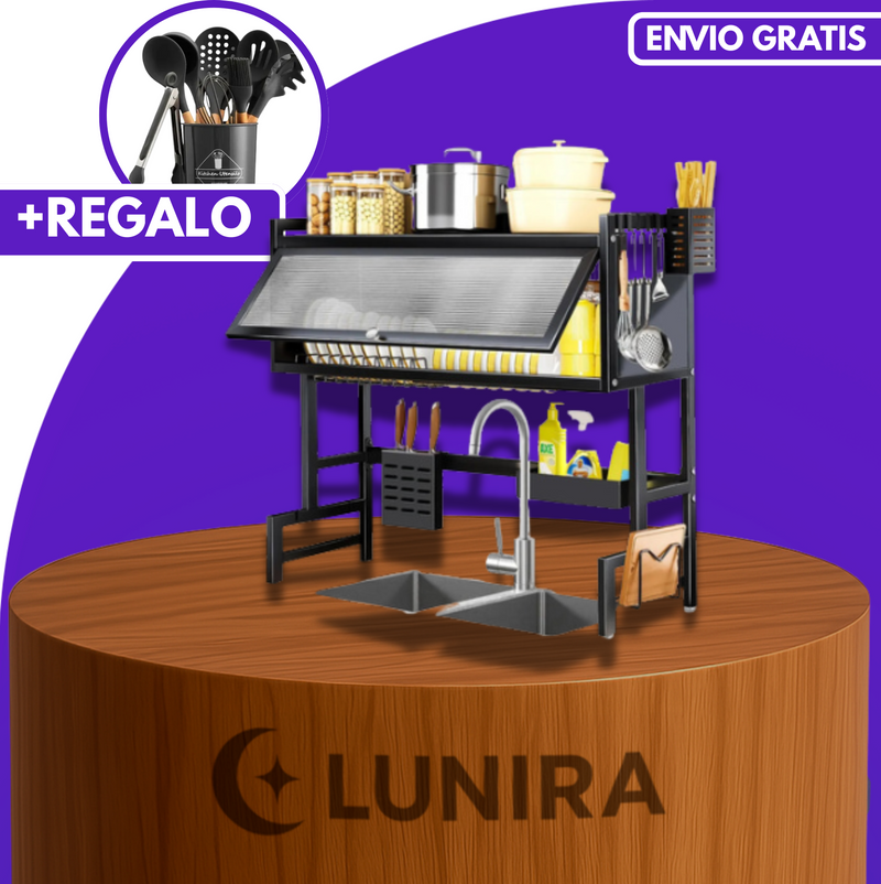 Organizador de Cocina Multifuncional en Acero Inoxidable + REGALO: Kit de Utensilios
